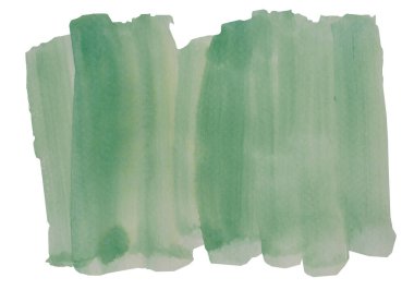 Soyut arkaplan ve doku desenleri beyaz arkaplanda izole edilmiş yeşil renk akışı, resimli suluboya el çizimi ve kağıt üzerine boyanmış