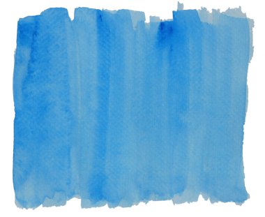 Soyut arkaplan ve doku desenleri beyaz arkaplanda izole edilmiş mavi renk akışı, resimli suluboya el çizimi ve boyanmış