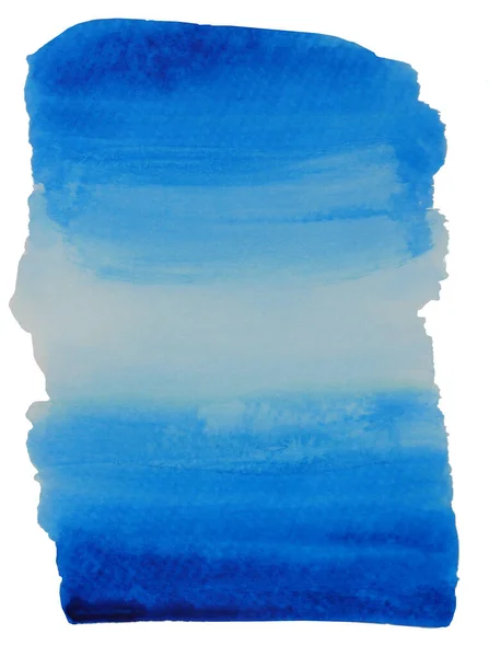 抽象的な背景とテクスチャパターン白い背景に隔離された青い色の流れ イラスト水彩手描きと塗装 — ストック写真