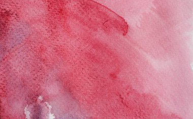 Arka planda soyut arkaplan ve desen kırmızı ve pembe renk akışı, resimli suluboya el çizimi ve kağıda boyanmış.