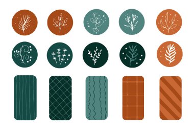 a set of hand drawn round shape and label design