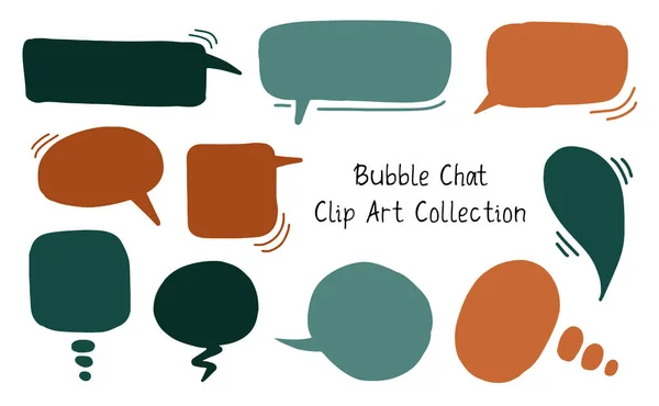 a set of cute modern hand drawn bubble chat element