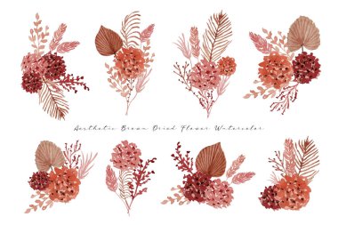 Estetik modern kurutulmuş çiçek düzenlemesi