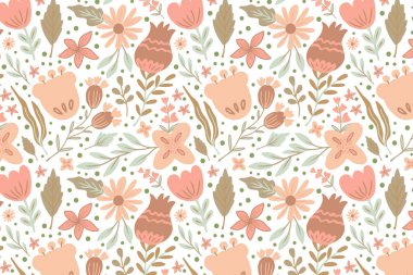 Estetik şirin bahar ve yaz mavi çiçek pürüzsüz desen