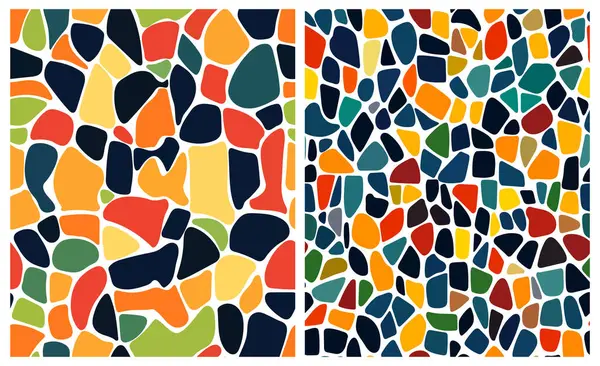 Soyut mozaik, kusursuz bir tasarım. Vektör arkaplan. Arkaplan yaratmak için mükemmel. Seramik fayans parçaları. Renkli kırık fayanslar, sarı, mavi ve kırmızı mozaik. Vektör illüstrasyonu