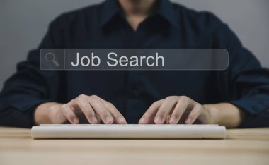 Recruitment communication. Information gathering opportunities to search for jobs on the Internet technology. The concept of finding a career from computers online business connection