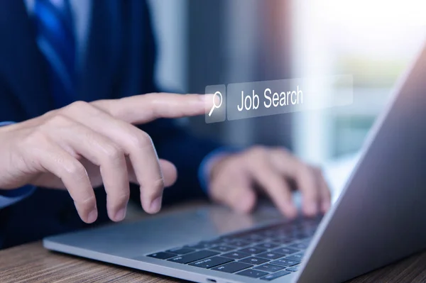Recruitment Communication Information Gathering Opportunities Search Jobs Internet Technology Concept — Stock Fotó