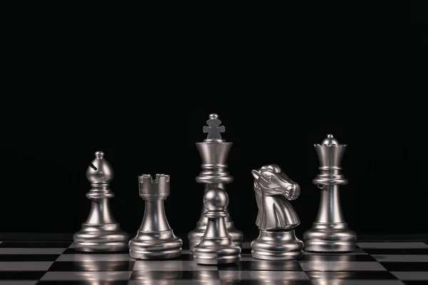 Sakk Társasjáték Sikeres Verseny Használja Intelligencia Kihívás Battle King Fogalmak — Stock Fotó