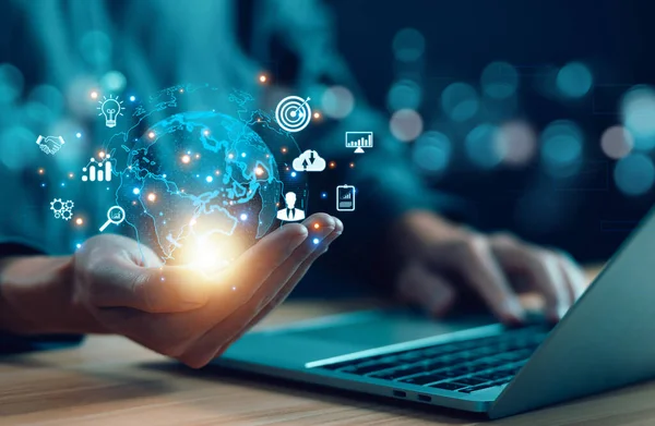 global business tech, connect international world market. concept of economic development communication and solutions to network digital technology, future internet, and worldwide invest
