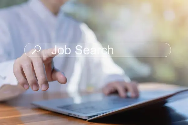 job search online, finding a career from computers, and business connections. concept of recruitment communication. Information gathering opportunities to search for jobs on the Internet technology