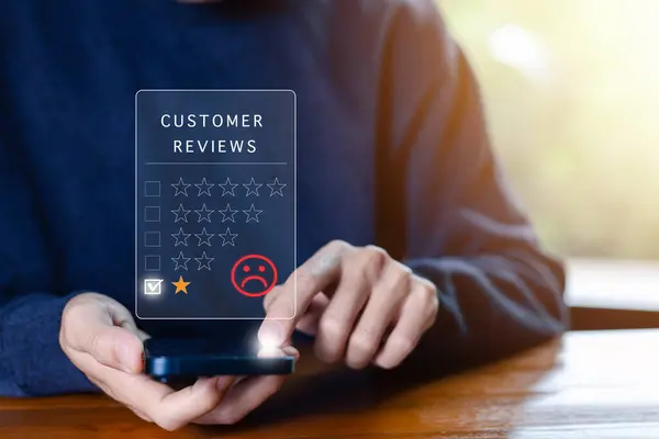 Review Rating Star Bad Review Icon Dissatisfied Experience Negative Customers Stock Picture