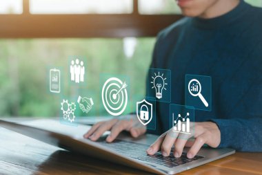 Hedef ve hedef kavramı. Yönetici vizyon performansı, hedef dijital iş büyümesi. İş planı ve odaklanma stratejisi, amaca ulaşmak için şirket kurmak, şirket büyütmek.