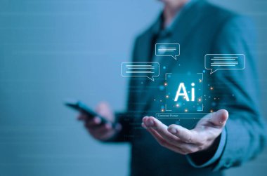 komut hızlı bilgi Al oluşturur, robot yapay zekası sohbet için açılır müşteriler konsepti akıllı robot sohbeti, iş iletişimi, sohbet robotu dijital teknolojisinin gelişimi