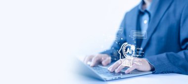 Muhabbet müşterileri için iletişim açık. Yapay zeka robot yapay zekası üretir, ki bu da akıllı robot konuşmasıdır. Sohbet robotu dijital teknolojisinin gelişimi. komut konsepti komut bilgisi