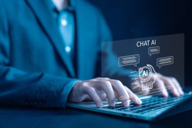 Yapay zeka robot yapay zekası üretir. Komut bilgisi kavramı, iletişim sohbet müşterilerine açıktır. Bu da akıllı robot sohbeti. Chatbot dijital teknolojisinin geliştirilmesi.