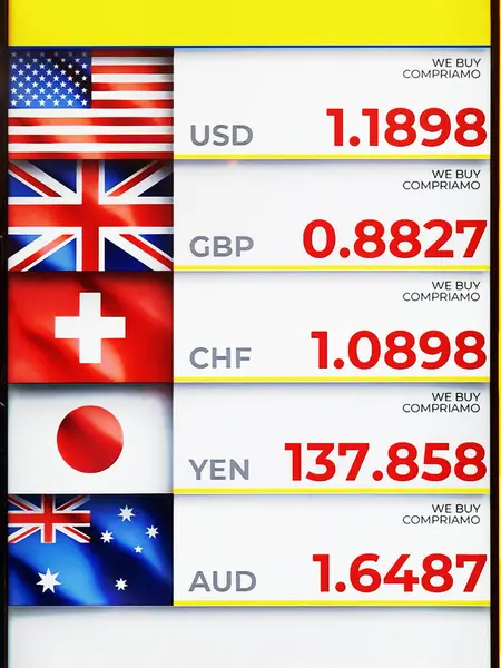 Směnný Kurz Měny Palubě — Stock fotografie