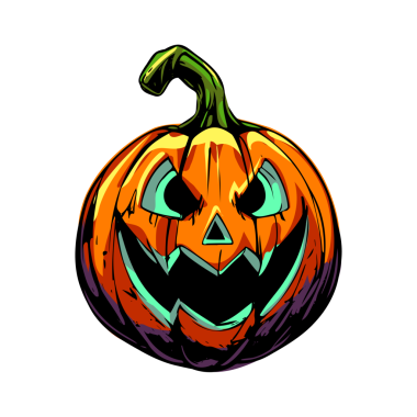 Cadılar Bayramı balkabağı. Garip gülüşlü, komik yüzlü, turuncu balkabağı çizgi filmi. Cadılar Bayramı 'nın ana sembolü, sonbahar tatili..