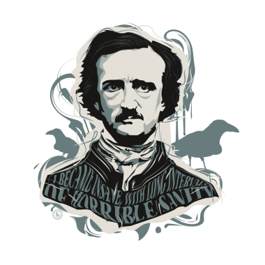 Edgar Allan Poe sanatsal vektör portresi