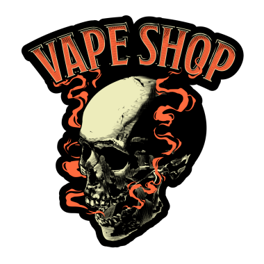 Vape shop kafatası, Vaper illüstrasyon, vape shop,