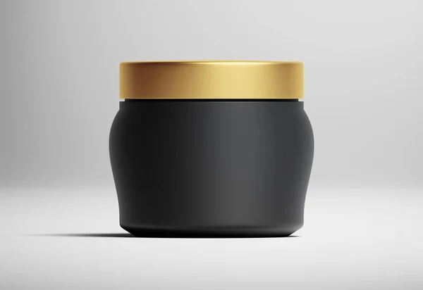 Cosmetic container with golden cap isolated 3d illustration