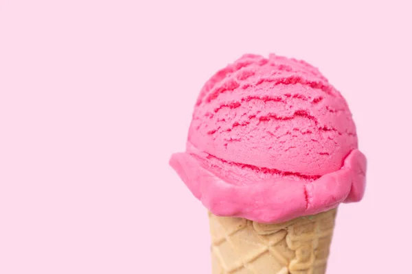 Pink Ice Cream Bright Pink Background High Quality Photo — Foto Stock