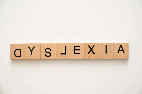 Dyslexia Dysorder Concept Letter White Background Top View — Stock Photo, Image