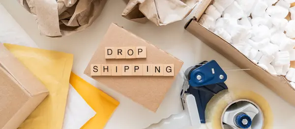 Drop shipping concept - packaging materials, to pview