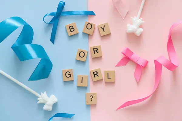 Gender reveal party concept - where parents and frGender reveal party concept - where parents and friends find out the sex of the babyiends find out the sex of the baby. High quality photo