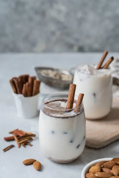 Horchata drink - traditional mexican rice based drink with cinnamon and almonds. High quality photo