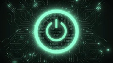 Siber güvenlik kavramı - işareti açın, ikili kod ve devre ızgarası. Yüksek kaliteli FullHD görüntüler