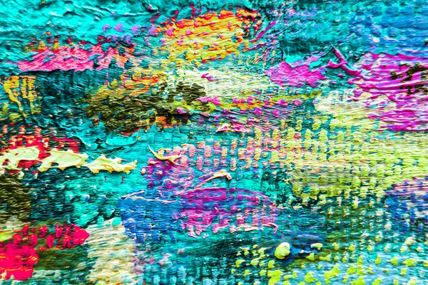 Colorful Abstract Oil Painting Art Background Texture Canvas Oil Paint — Fotografie, imagine de stoc