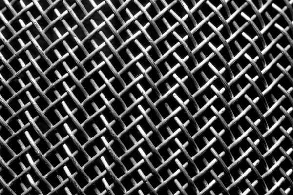 Monochrome Textur Eines Glänzenden Metallsiebes Oder Gitters Abstrakter Hintergrund Für — Stockfoto