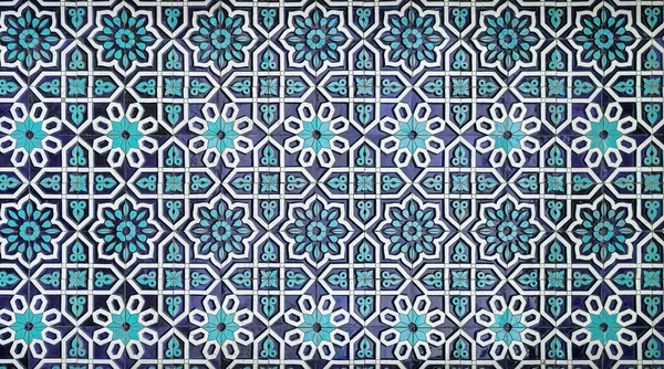 Geometric Traditional Islamic Ornament Fragment Ceramic Mosaic Abstract Background — стоковое фото