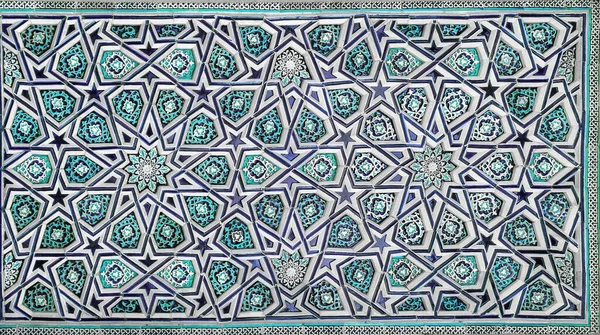 Geometric Traditional Islamic Ornament Fragment Ceramic Mosaic Abstract Background — Photo