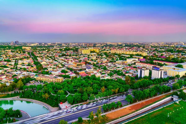 Oezbekistan Tasjkent April 2023 Bovenaanzicht Vanaf Het Observatiedek Tasjkent Toren — Stockfoto