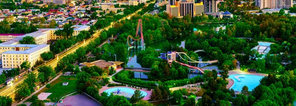 Oezbekistan Tasjkent April 2023 Bovenaanzicht Vanaf Het Observatiedek Tasjkent Toren — Stockfoto