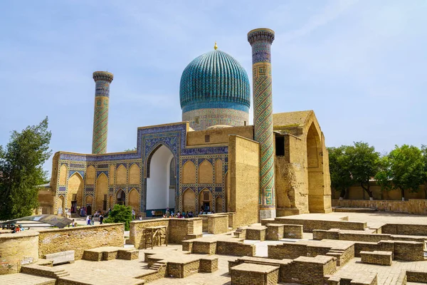 Samarkand Uzbekistan April 2023 Gur Emir Mausoleum Tamerlane Daytime Samarkand — Stock Photo, Image