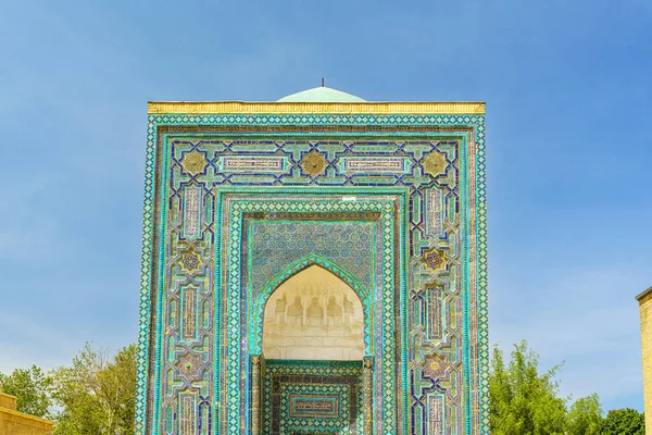 우즈베키스탄의 사마르칸트에 아미르 테무르의 기간에 무덤인 있었다 네크로 폴리스 기하학적 — 스톡 사진