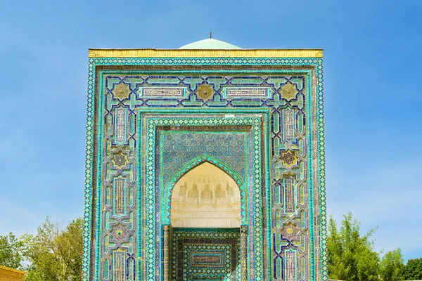 우즈베키스탄의 사마르칸트에 아미르 테무르의 기간에 무덤인 있었다 네크로 폴리스 기하학적 — 스톡 사진