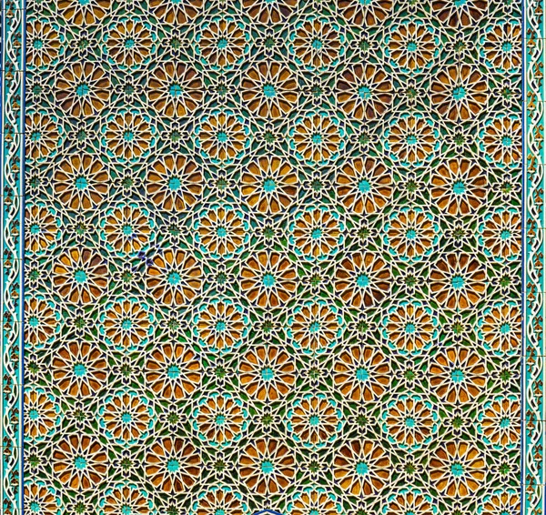 Geometric Traditional Islamic Ornament Fragment Ceramic Mosaic Abstract Background — Stok fotoğraf