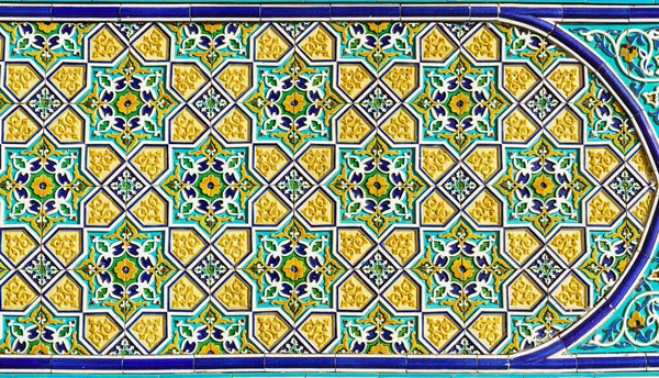 Geometric Traditional Islamic Ornament Fragment Ceramic Mosaic Abstract Background — ストック写真