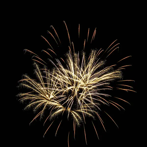 Colorful Celebration Fireworks Isolated Night Black Sky Background — Stock Photo, Image