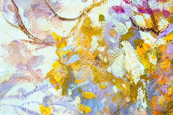 Барвистий Абстрактний Олійний Живопис Художній Фон Текстура Полотна Олійної Фарби — стокове фото
