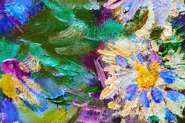 Colorful Abstract Oil Painting Art Background Texture Canvas Oil Paint — Fotografia de Stock