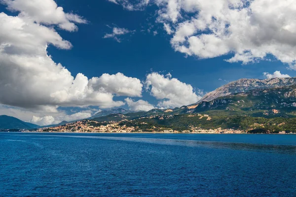 Bay Kotor Adriatic Sea Montenegro Sea Cruise Coast Cloudy Day — Stok fotoğraf