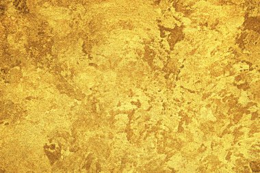 Altın dekoratif alçı ya da beton dokusu. Tasarım için soyut altın grunge arkaplanı.