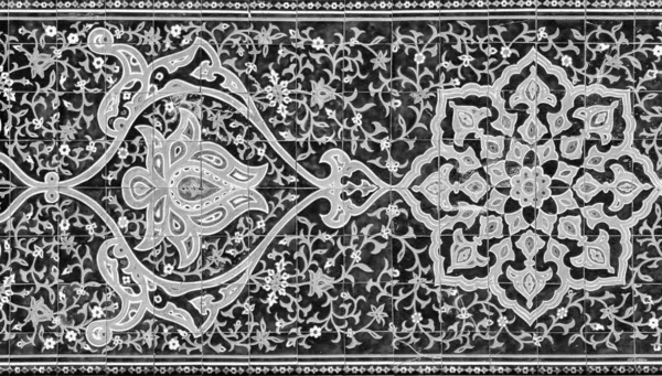 Adorno Geométrico Tradicional Islámico Fragmento Mosaico Cerámico Fondo Abstracto Blanco — Foto de Stock
