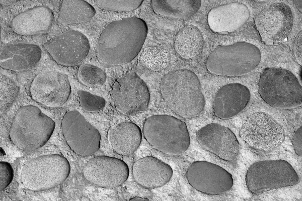 Textuur Van Een Oude Antieke Stenen Muur Zwart Wit — Stockfoto