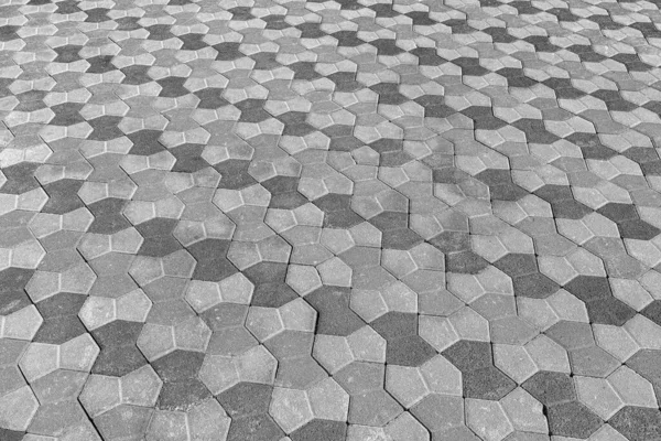 Tekstura Kamiennego Monotonnego Chodnika Perspektywą Abstrakcyjne Tło Czerń Biel — Zdjęcie stockowe