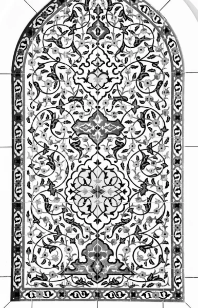 Adorno Geométrico Tradicional Islámico Fragmento Mosaico Cerámico Fondo Abstracto Blanco — Foto de Stock